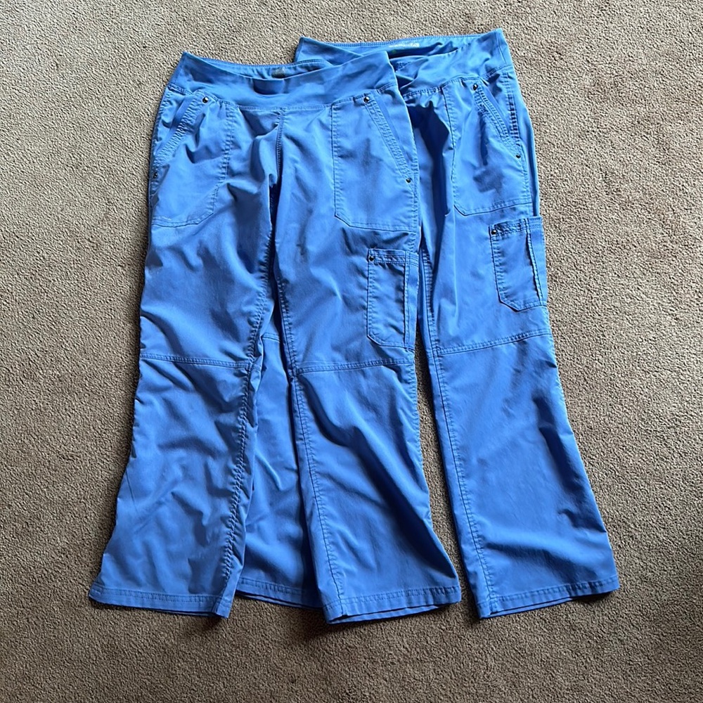 Healing Hands ceil blue yoga cargo pants, small petite